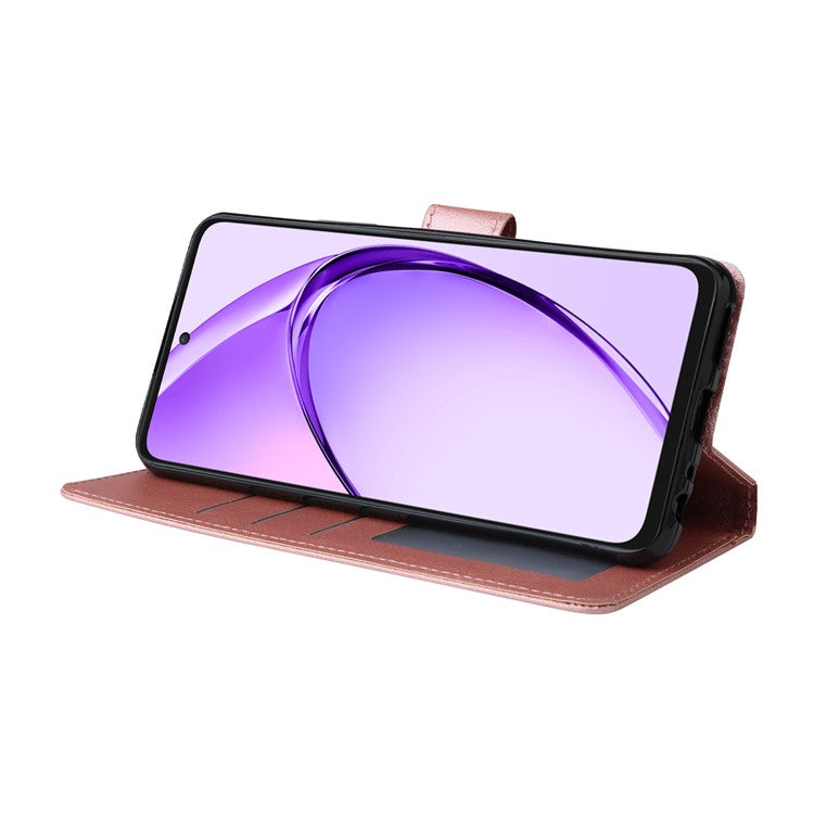Wallet Phone Case for Oppo A80 5G / A3 Pro (India) 5G / A3 Pro (Global) 5G / K12x 5G (India) / A3x 5G (China) PU Leather Phone Cover - Rose Gold