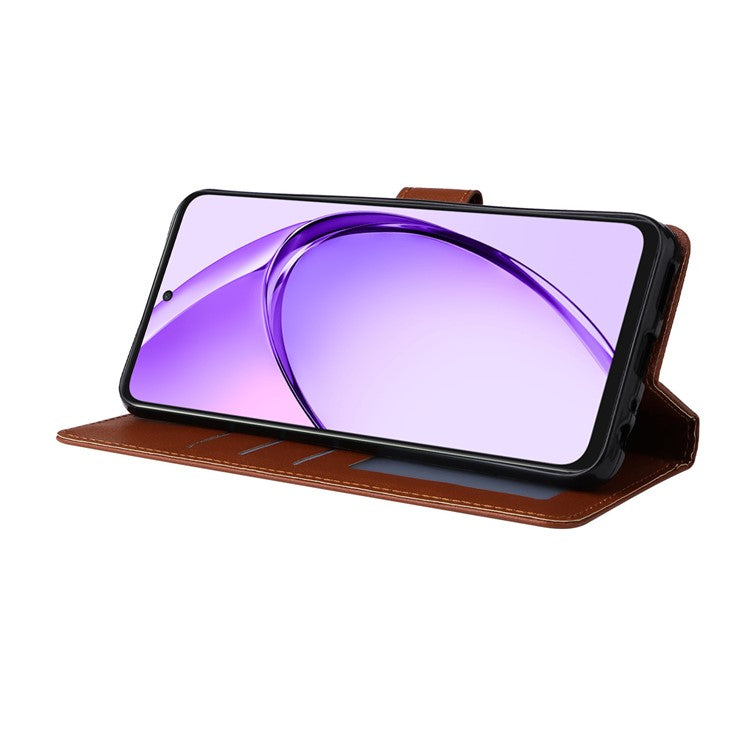 Wallet Phone Case for Oppo A80 5G / A3 Pro (India) 5G / A3 Pro (Global) 5G / K12x 5G (India) / A3x 5G (China) PU Leather Phone Cover - Brown