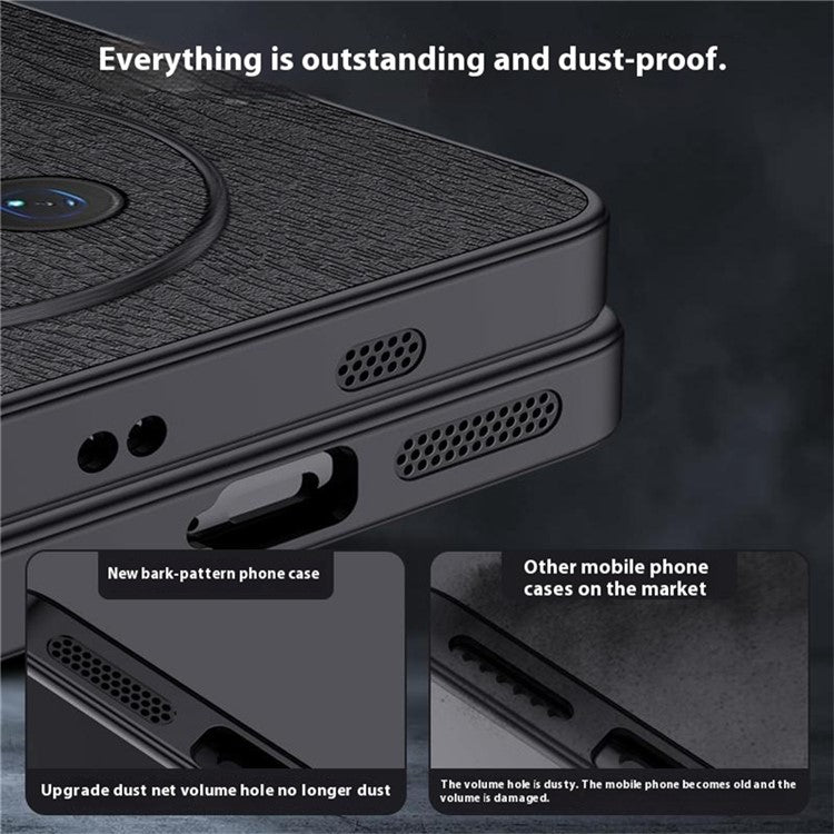 For Huawei Mate 70 Pro+ / Mate 70 Pro Case Wood Texture PU Leather Coated PC TPU Phone Cover - Black