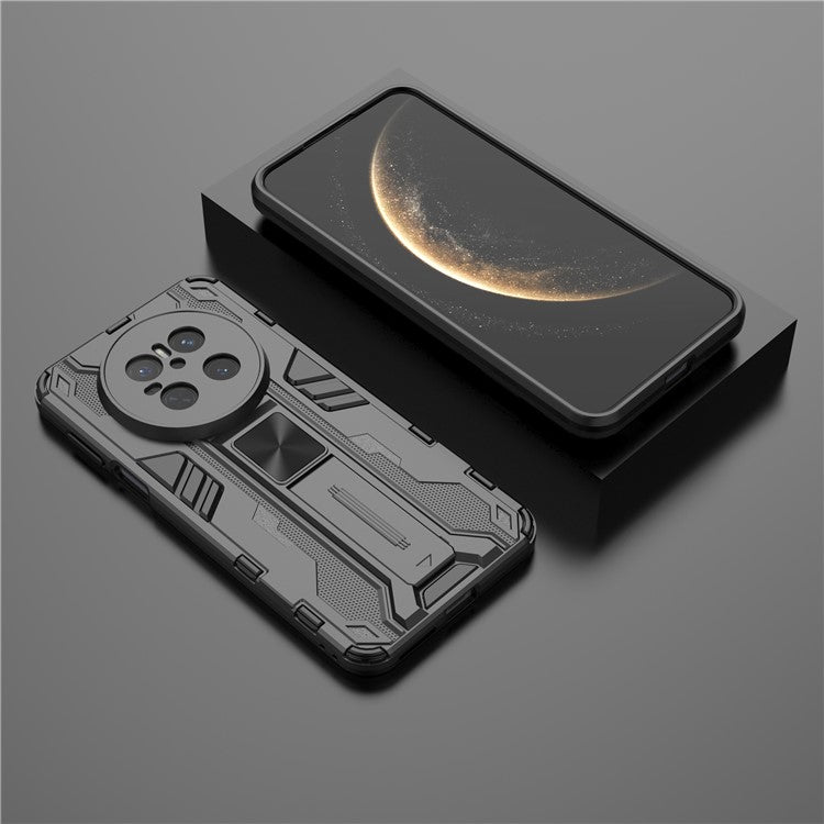 For Huawei Mate 70 Case PC + TPU Shockproof Phone Cover with Kickstand - Black - Black
