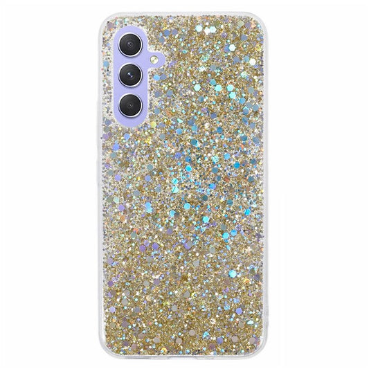 For Samsung Galaxy A36 5G Case Shockproof Soft TPU Phone Cover Glittery Design - Gold