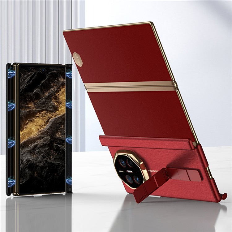 GKK For Huawei Mate XT Ultimate Case Magnetic Folding Full Protection PC PU Leather Slim Phone Cover - Black