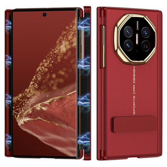 GKK For Huawei Mate XT Ultimate Case Magnetic Folding Full Protection PC PU Leather Slim Phone Cover - Red