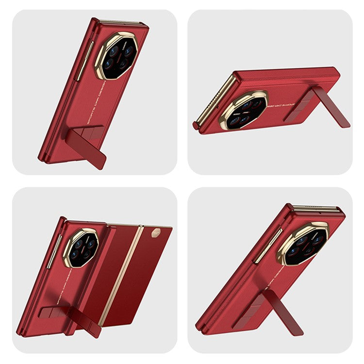 GKK For Huawei Mate XT Ultimate Case Magnetic Folding Full Protection PC PU Leather Slim Phone Cover - Red