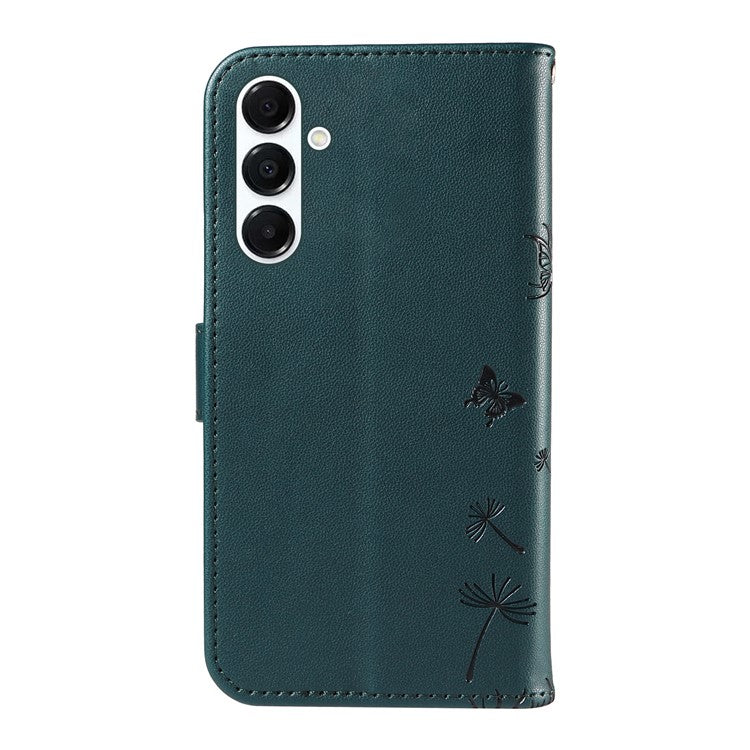 For Samsung Galaxy A26 5G / A16 5G / A16 4G Leather Case Wallet Phone Cover Dandelion Imprint - Blue