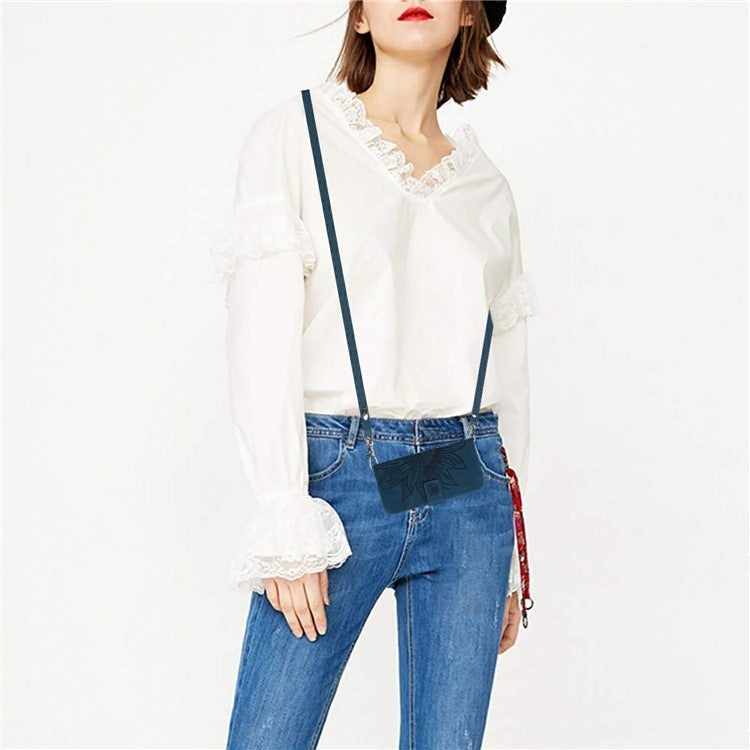 For Motorola Moto G 5G (2025) Case Sunflower Imprint PU Leather Phone Cover with Long Strap - Dark Blue