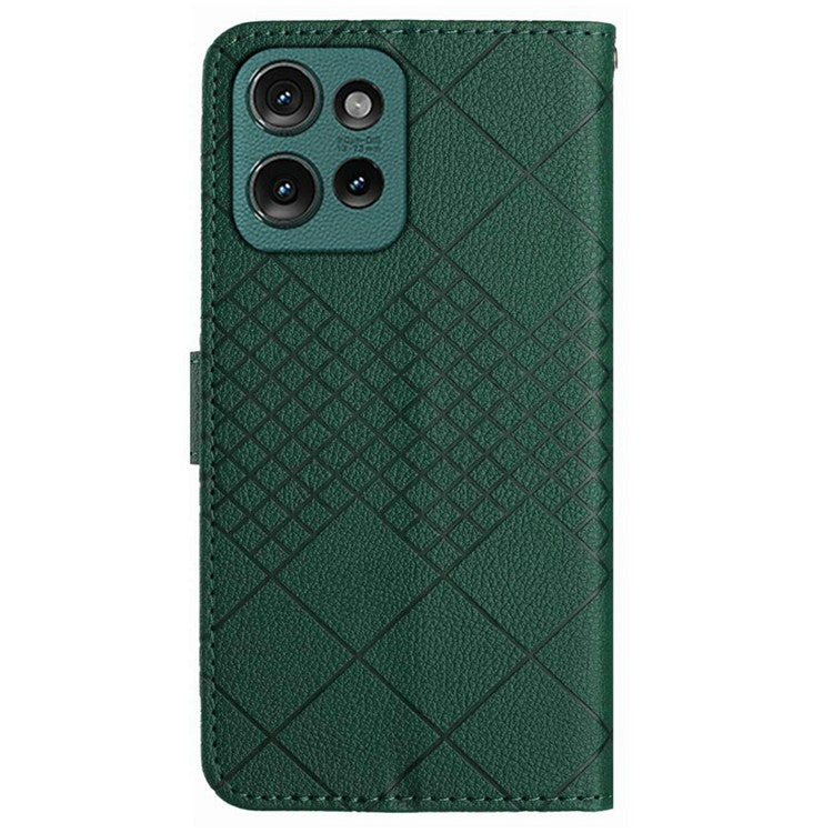 For Motorola Moto G Play (2025) 4G / G Power (2025) Wallet Phone Case Imprint PU Leather Flip Folio Cover - Green
