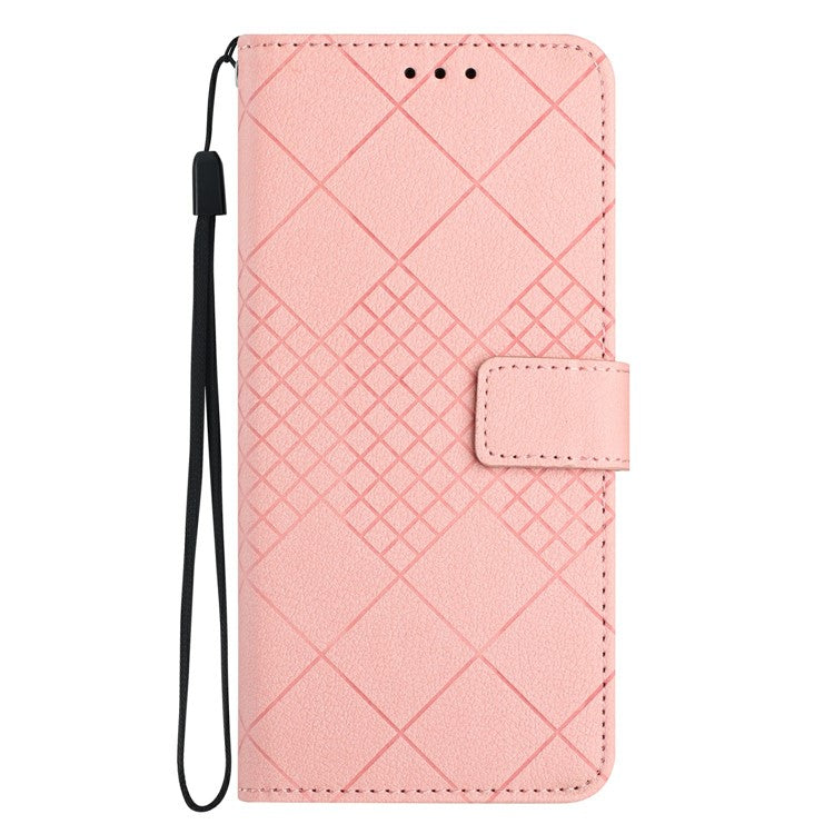 For Motorola Moto G Play (2025) 4G / G Power (2025) Wallet Phone Case Imprint PU Leather Flip Folio Cover - Pink
