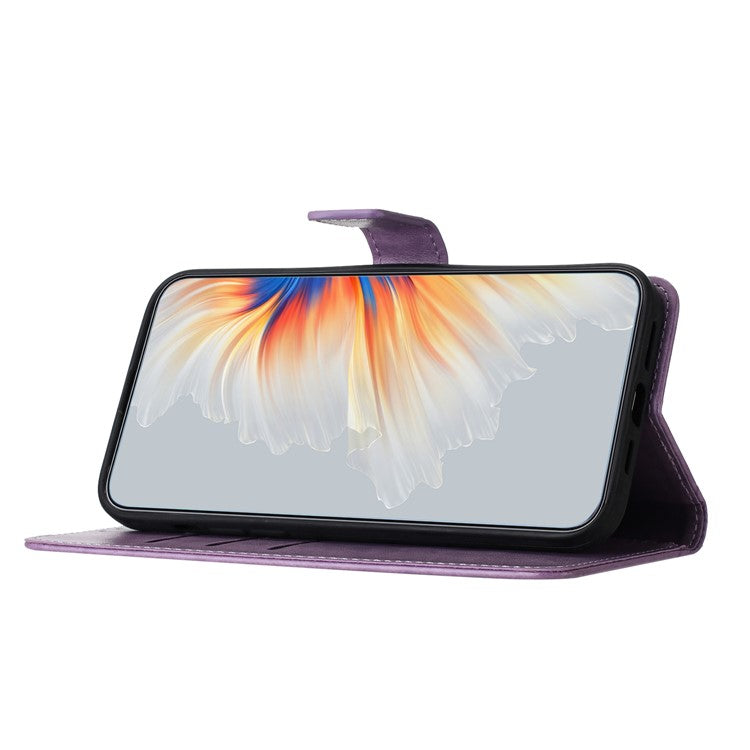 For Motorola Moto G75 5G Leather Case with Card Slots Mandala Pattern Phone Cover Stand - Purple