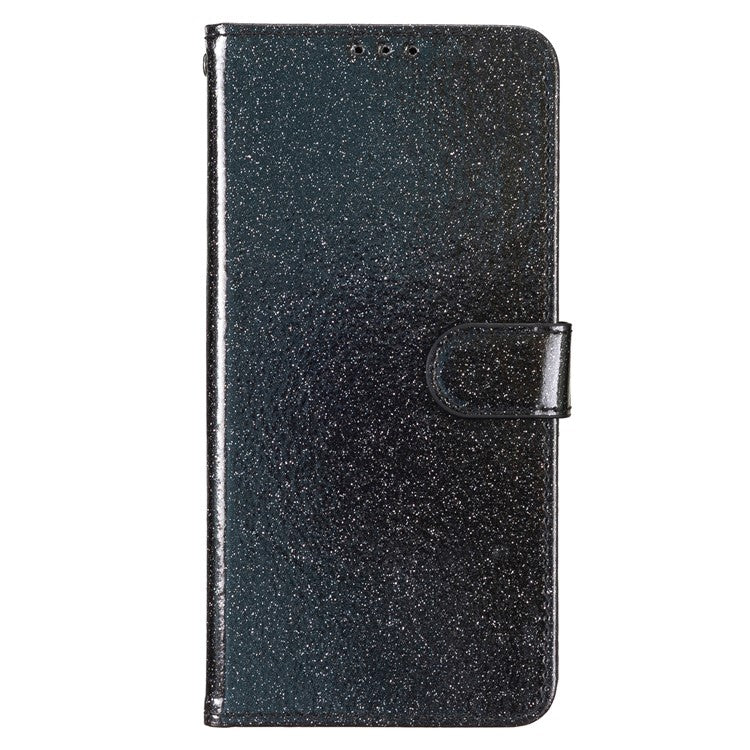 For Motorola Moto G75 5G Wallet Case Glitter Anti-Scratch Leather Phone Cover Stand - Black