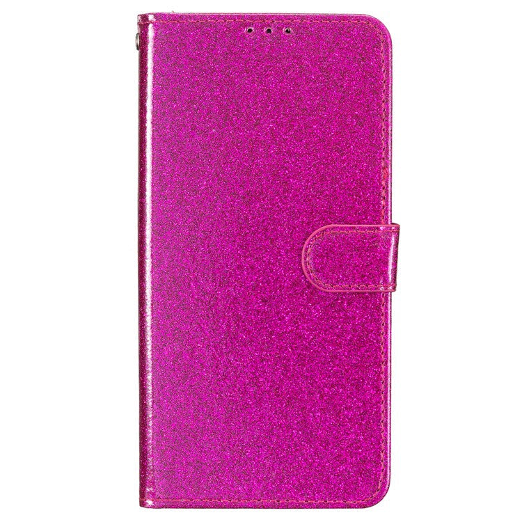 For Motorola Moto G75 5G Wallet Case Glitter Anti-Scratch Leather Phone Cover Stand - Rose