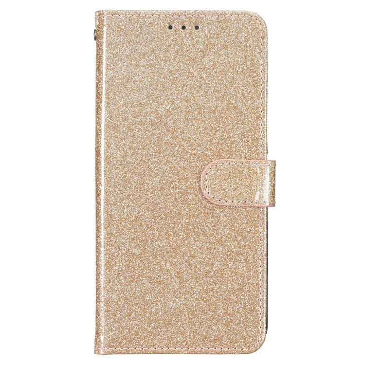 For Motorola Moto G75 5G Wallet Case Glitter Anti-Scratch Leather Phone Cover Stand - Gold