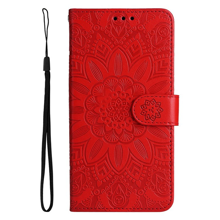 For Infinix Hot 50 Pro+ 4G Case Sunflower Imprint Leather Wallet Phone Cover - Red
