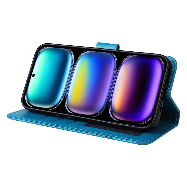 For Infinix Hot 50 Pro+ 4G Case Sunflower Imprint Leather Wallet Phone Cover - Blue