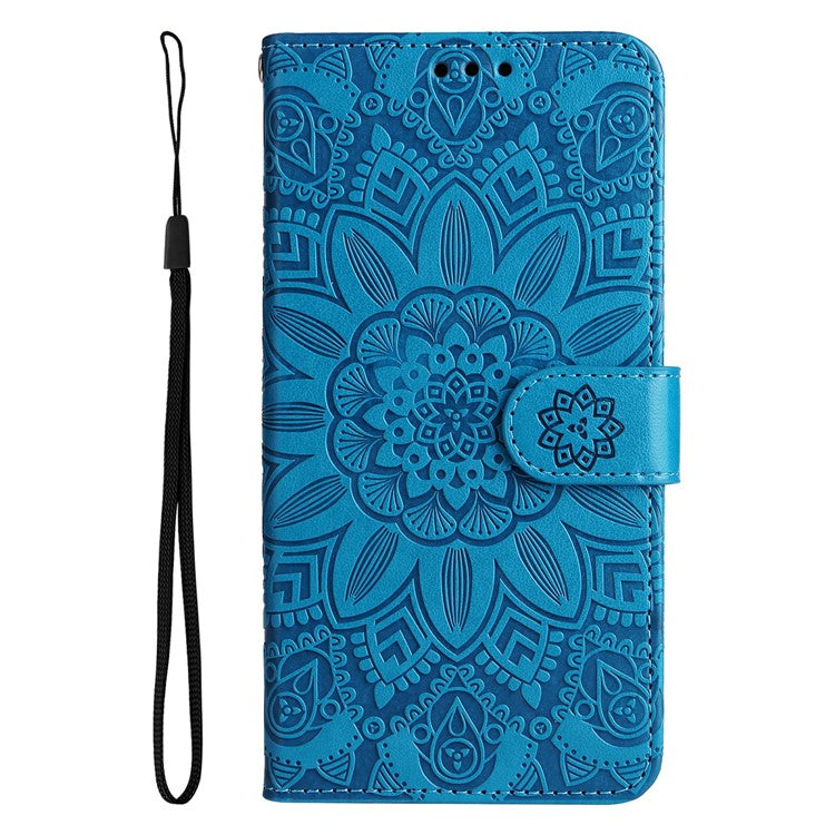 For Infinix Hot 50 Pro+ 4G Case Sunflower Imprint Leather Wallet Phone Cover - Blue