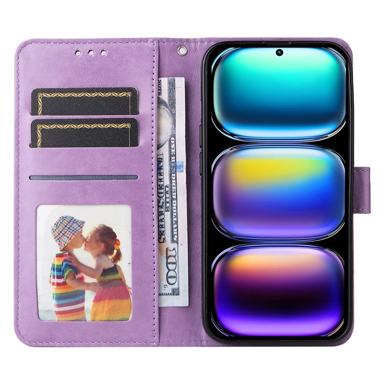 For Infinix Hot 50 Pro+ 4G Case Sunflower Imprint Leather Wallet Phone Cover - Purple