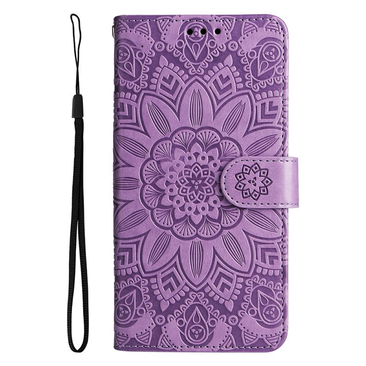 For Infinix Hot 50 Pro+ 4G Case Sunflower Imprint Leather Wallet Phone Cover - Purple
