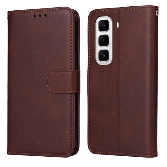 For Infinix Hot 50 Pro+ 4G Case Wallet PU Leather Folio Flip Phone Cover - Brown
