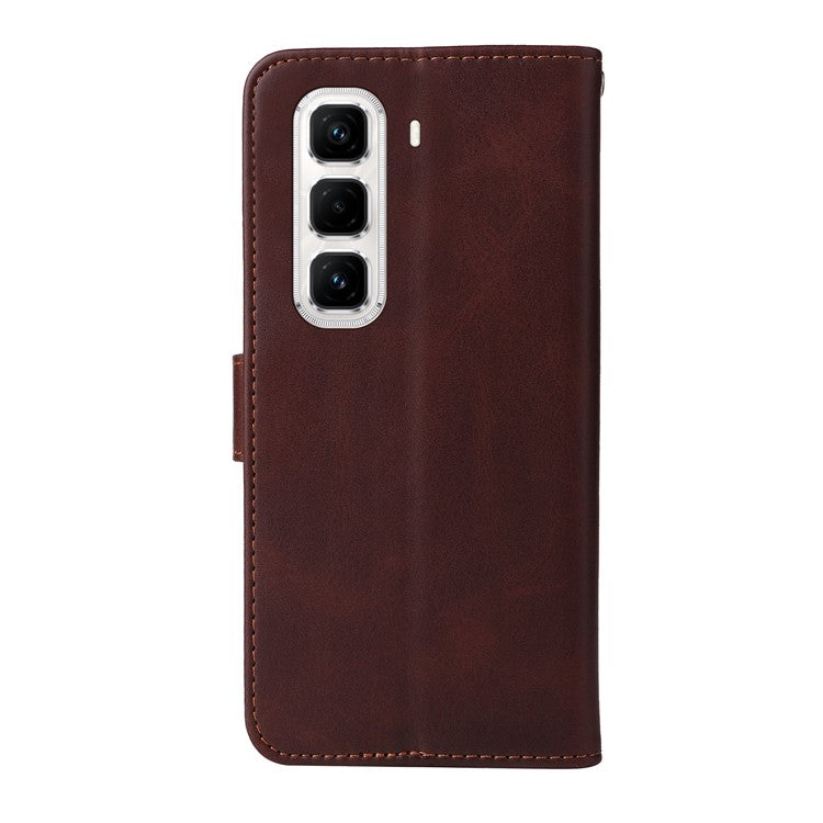 For Infinix Hot 50 Pro+ 4G Case Wallet PU Leather Folio Flip Phone Cover - Brown