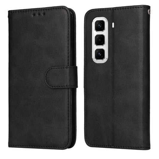 For Infinix Hot 50 Pro+ 4G Case Wallet PU Leather Folio Flip Phone Cover - Black