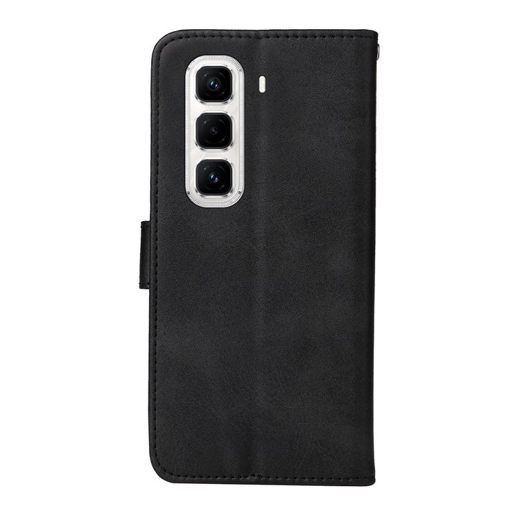 For Infinix Hot 50 Pro+ 4G Case Wallet PU Leather Folio Flip Phone Cover - Black
