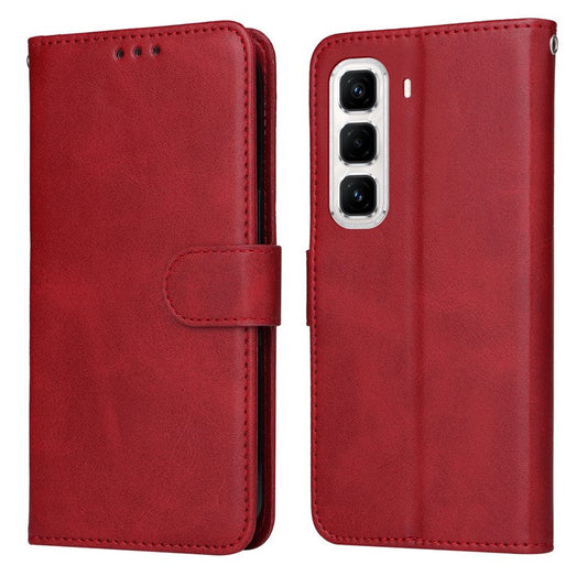 For Infinix Hot 50 Pro+ 4G Case Wallet PU Leather Folio Flip Phone Cover - Red