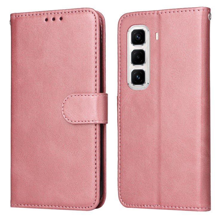 For Infinix Hot 50 Pro+ 4G Case Wallet PU Leather Folio Flip Phone Cover - Pink