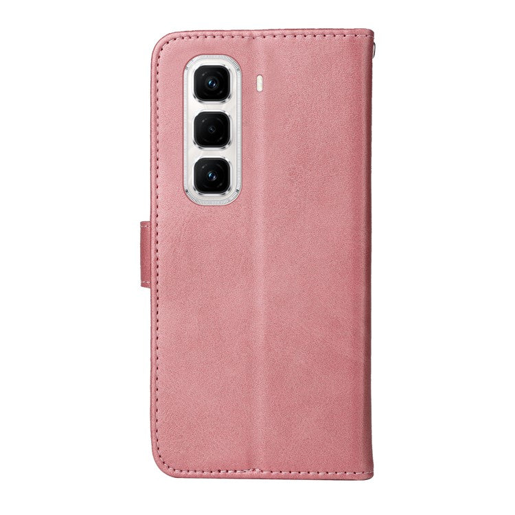 For Infinix Hot 50 Pro+ 4G Case Wallet PU Leather Folio Flip Phone Cover - Pink