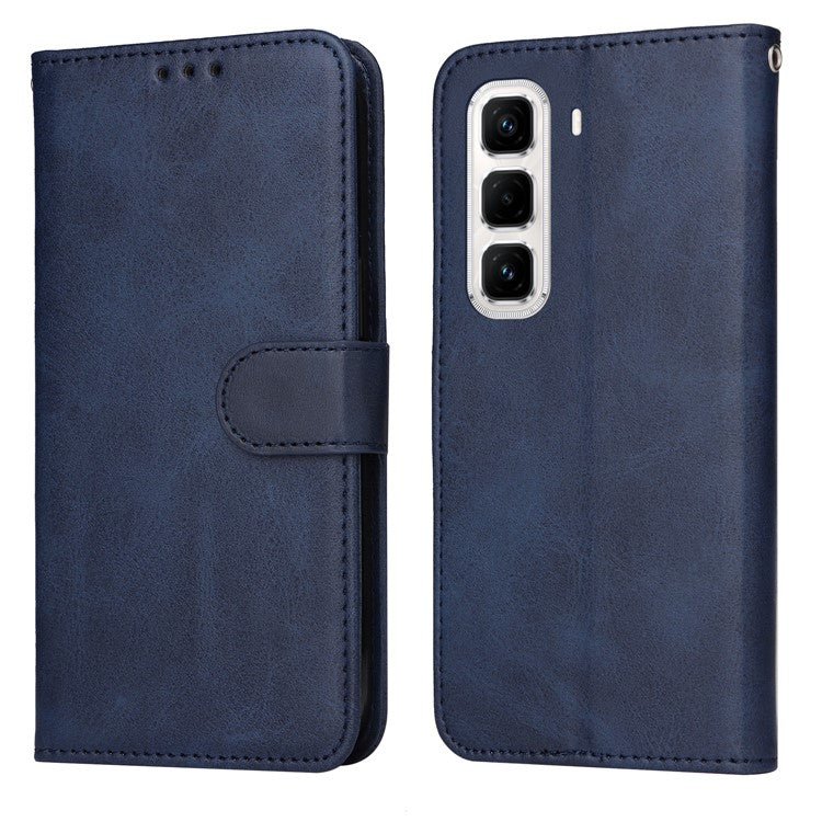 For Infinix Hot 50 Pro+ 4G Case Wallet PU Leather Folio Flip Phone Cover - Blue