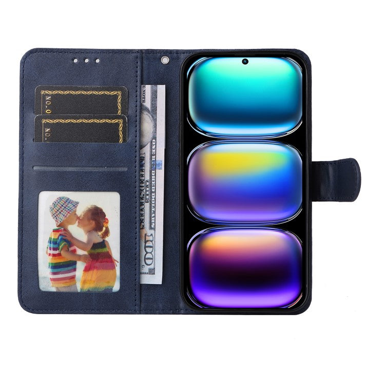 For Infinix Hot 50 Pro+ 4G Case Wallet PU Leather Folio Flip Phone Cover - Blue