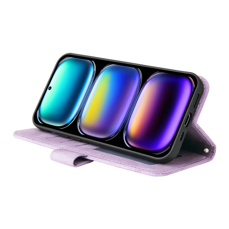 For Infinix Hot 50 Pro+ 4G Wallet Case Skin Touch Leather Phone Cover Tree Pattern Hardware - Purple