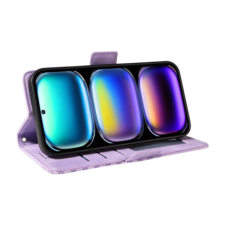 For Infinix Hot 50 Pro+ 4G Case PU Leather Phone Cover Rhombus Starry Imprinted - Purple