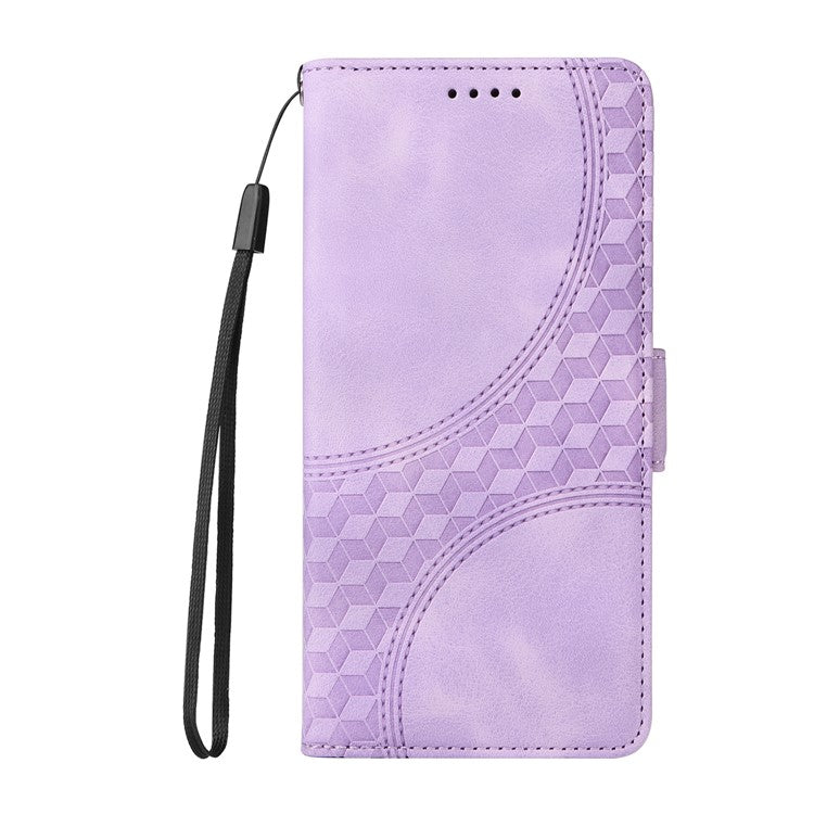 For Infinix Hot 50 Pro+ 4G Case PU Leather Phone Cover Rhombus Starry Imprinted - Purple