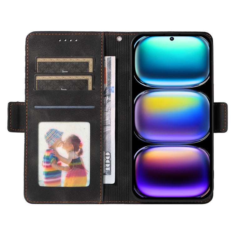 For Infinix Hot 50 Pro+ 4G Case PU Leather Phone Cover Rhombus Starry Imprinted - Black