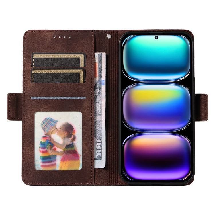 For Infinix Hot 50 Pro+ 4G Case PU Leather Phone Cover Rhombus Starry Imprinted - Brown