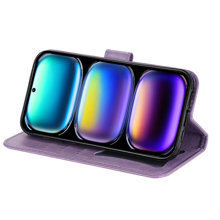 For Infinix Hot 50 Pro+ 4G Case PU Leather Wallet Floral Phone Cover Stand View - Purple