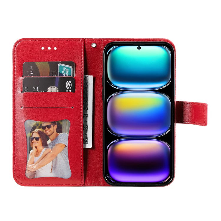For Infinix Hot 50 Pro+ 4G Case PU Leather Wallet Floral Phone Cover Stand View - Red