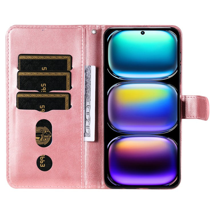 For Infinix Hot 50 Pro+ 4G Case Zipper Wallet Calf Texture PU Leather Phone Cover - Pink