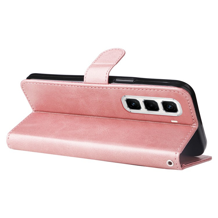 For Infinix Hot 50 Pro+ 4G Case Zipper Wallet Calf Texture PU Leather Phone Cover - Pink