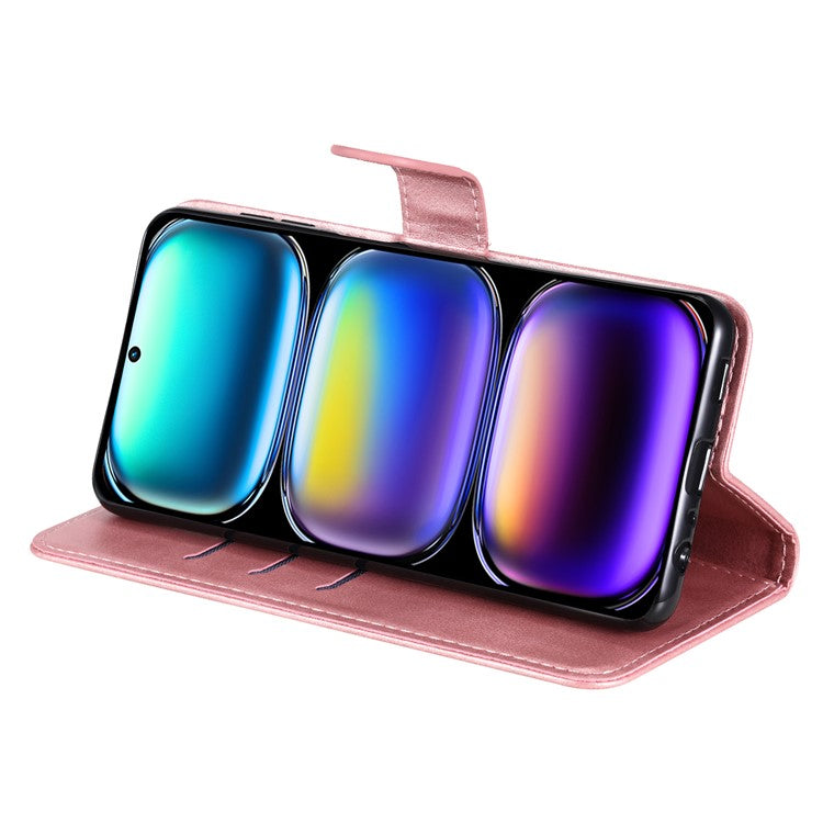 For Infinix Hot 50 Pro+ 4G Case Zipper Wallet Calf Texture PU Leather Phone Cover - Pink