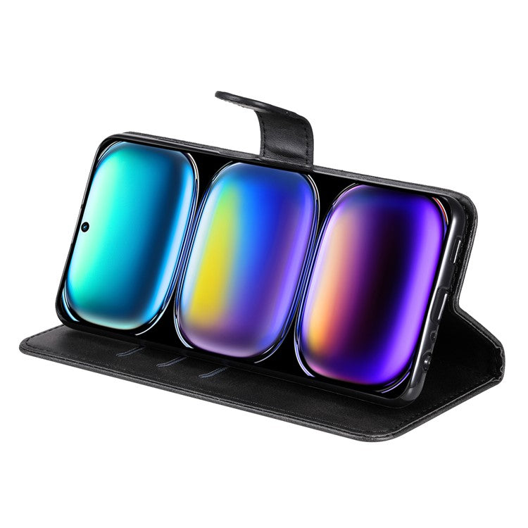 For Infinix Hot 50 Pro+ 4G Case Zipper Wallet Calf Texture PU Leather Phone Cover - Black