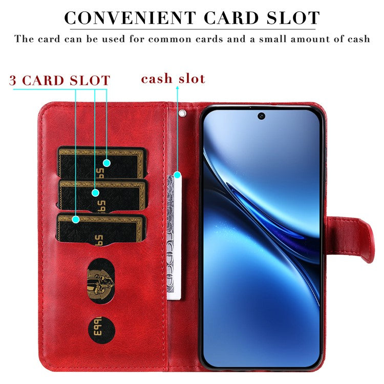 For Infinix Hot 50 Pro+ 4G Case Zipper Wallet Calf Texture PU Leather Phone Cover - Red