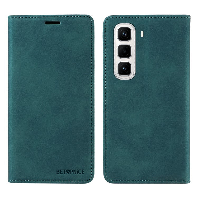 BETOPNICE 003 For Infinix Hot 50 Pro+ 4G Wallet Case Leather Phone Cover with Stand - Green
