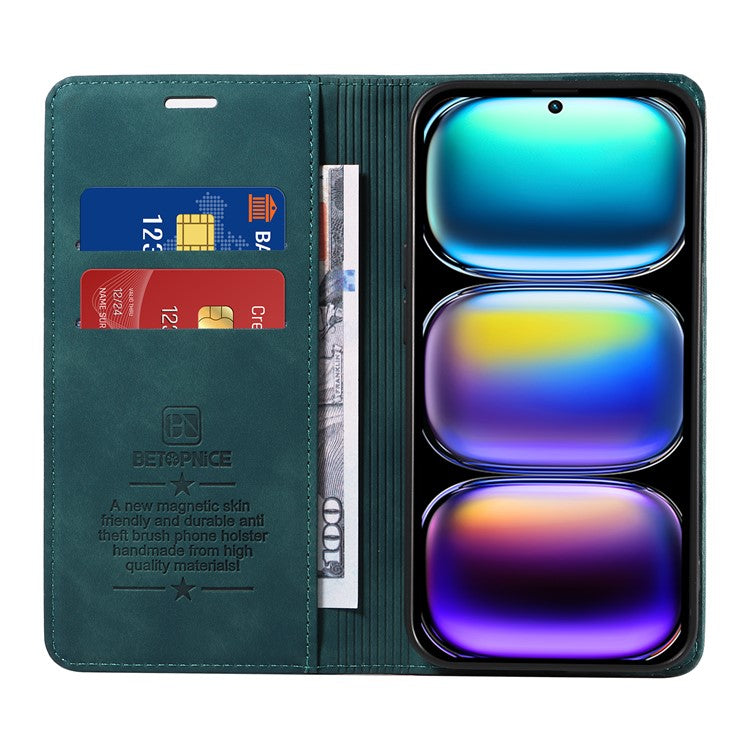 BETOPNICE 003 For Infinix Hot 50 Pro+ 4G Wallet Case Leather Phone Cover with Stand - Green