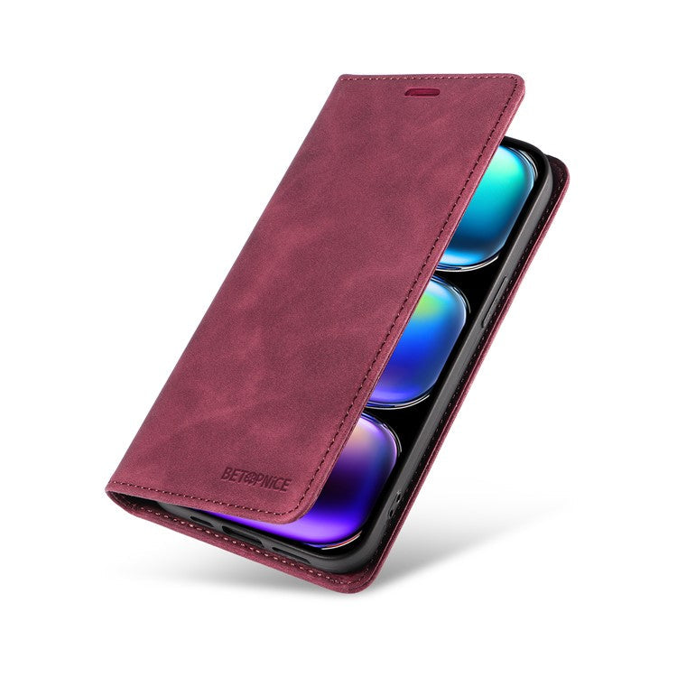 BETOPNICE 003 For Infinix Hot 50 Pro+ 4G Wallet Case Leather Phone Cover with Stand - Red