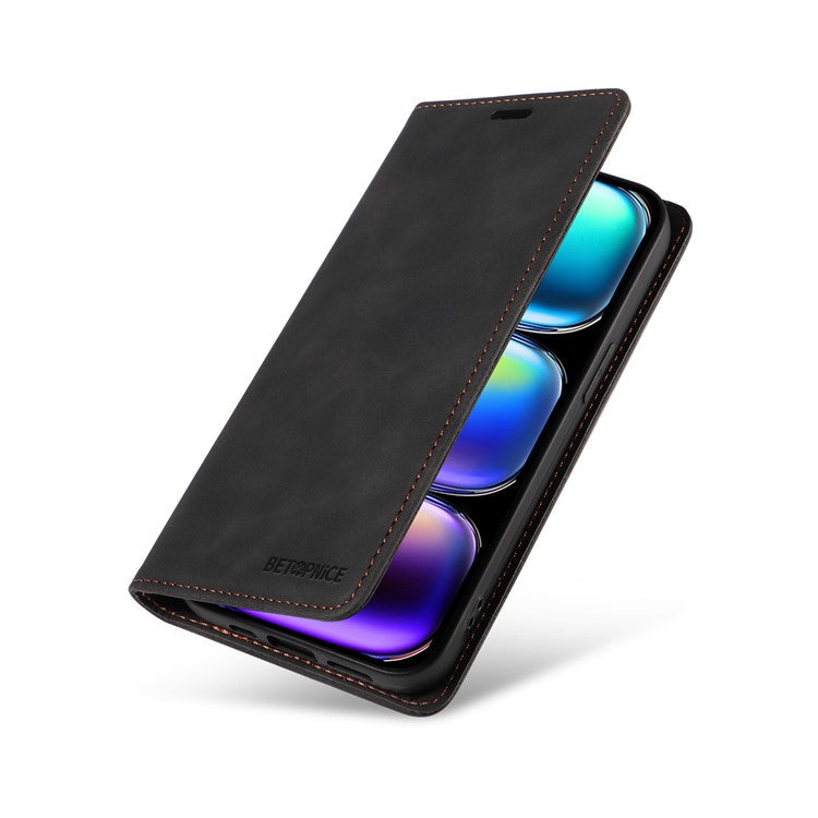 BETOPNICE 003 For Infinix Hot 50 Pro+ 4G Wallet Case Leather Phone Cover with Stand - Black