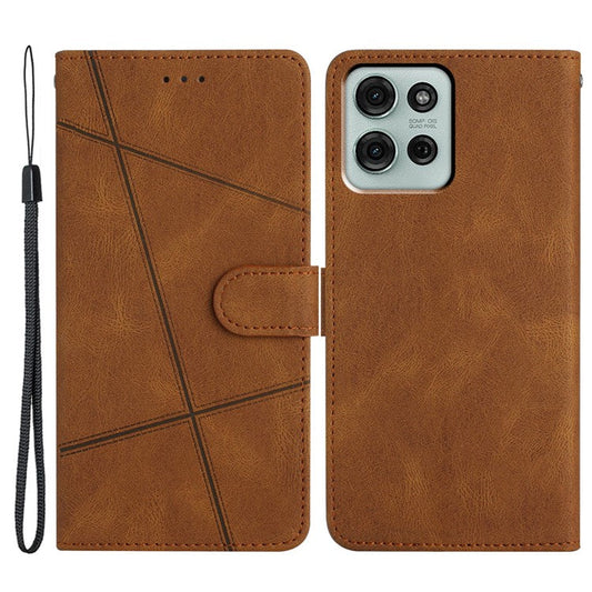 For Motorola Moto G75 5G Case Crazy Horse Texture PU Leather Wallet Stand Phone Cover - Brown