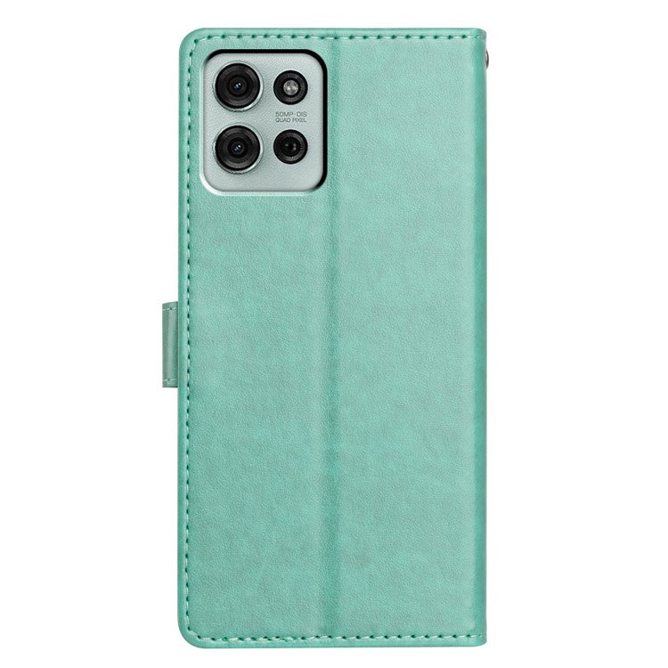 For Motorola Moto G75 5G Leather Case Wallet Stand Phone Cover with Handy Strap - Green