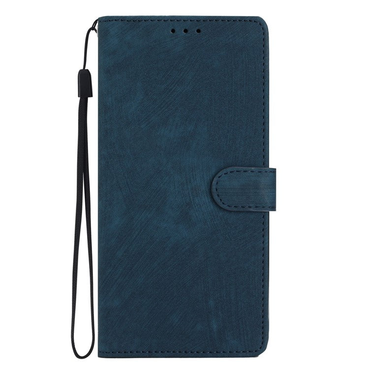 For Motorola Moto G75 5G Case with Card Clots Skin-Touch PU Leather Phone Cover Stand - Blue