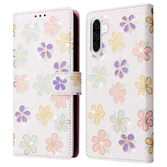 For Samsung Galaxy A26 5G Case RFID Blocking Flower Leather Phone Cover - Colorful Flower